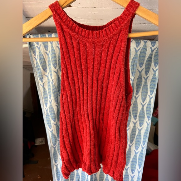 Mango Red Ribbed Tank - Picture 2 of 3